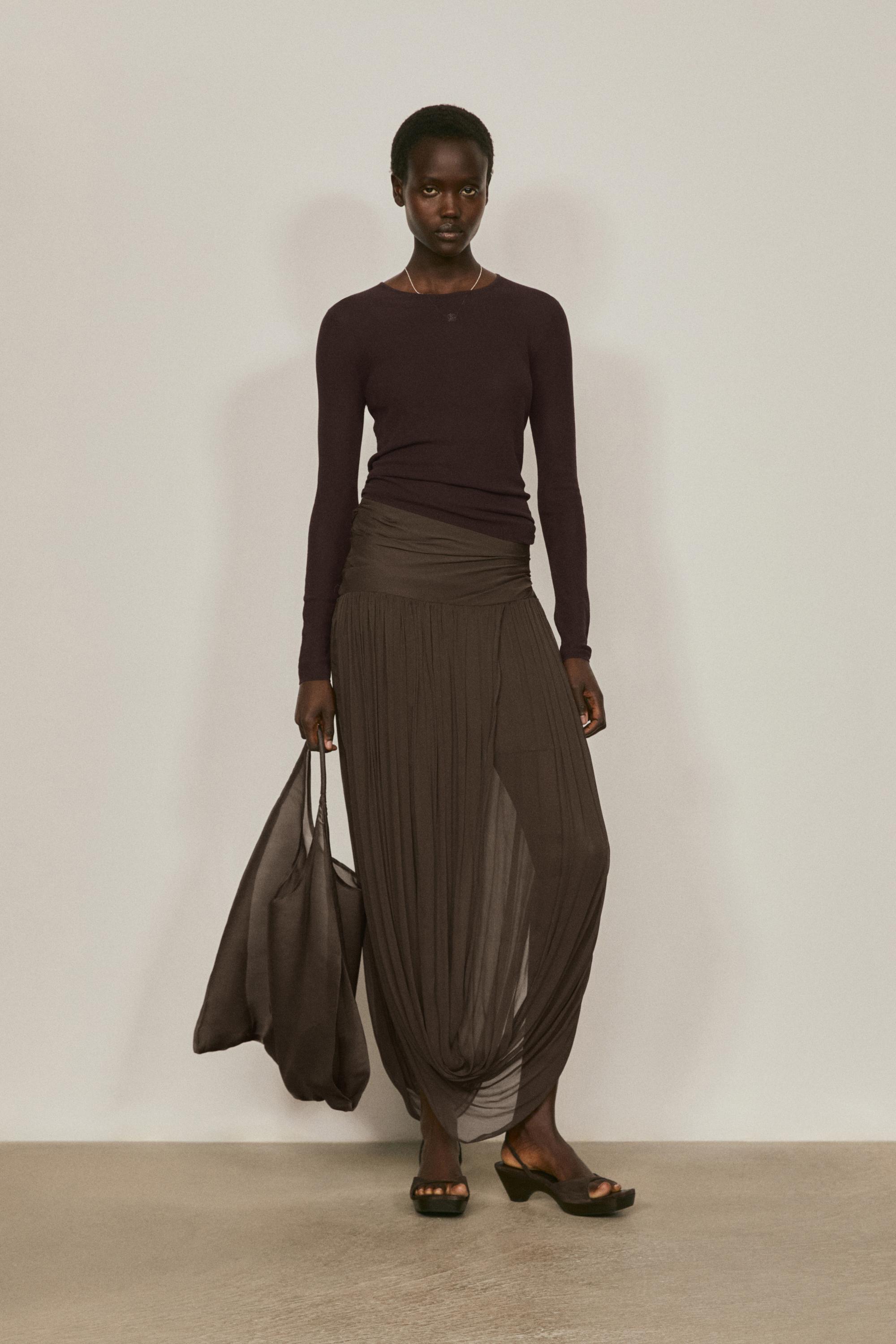 Midi skirt with puff detail - LIMITED EDITION